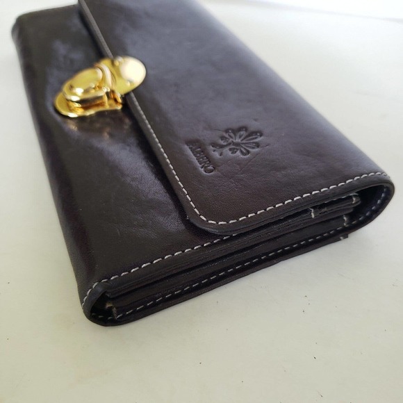 ALBERO Wallet Clutch Leather Black Solid Large Envelope Clasp High Quality Boho - Picture 10 of 10